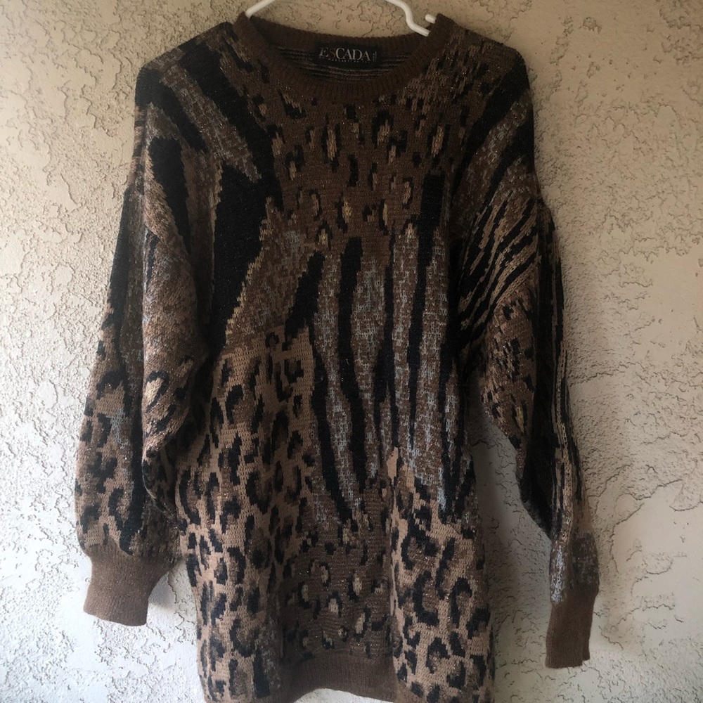 Escada Margaretha Ley Wool Knit Sweater Size 38 Vintage Germany Womens Designer